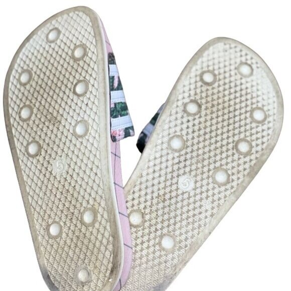 adidas Pink Floral Slide Sandals - Picture 3 of 5